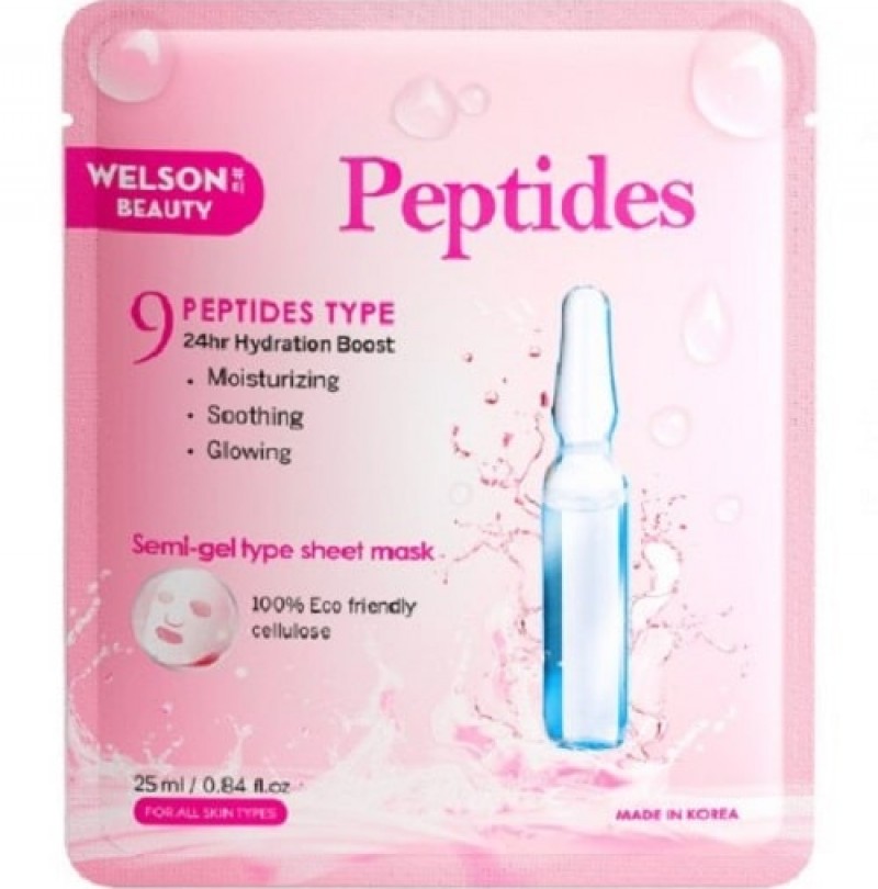 Mặt Nạ Cấp Ẩm Welson Beauty Peptides Hộp 10 miếng