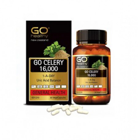 Viên Hỗ Trợ Giảm Triệu Chứng Do Gout Go Healthy Celery 16,000 Uric Acid Balance Hộp 30 viên